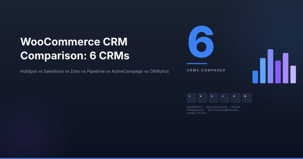 WooCommerce CRM comparison HubSpot vs Salesforce vs Zoho vs Pipedrive vs ActiveCampaign